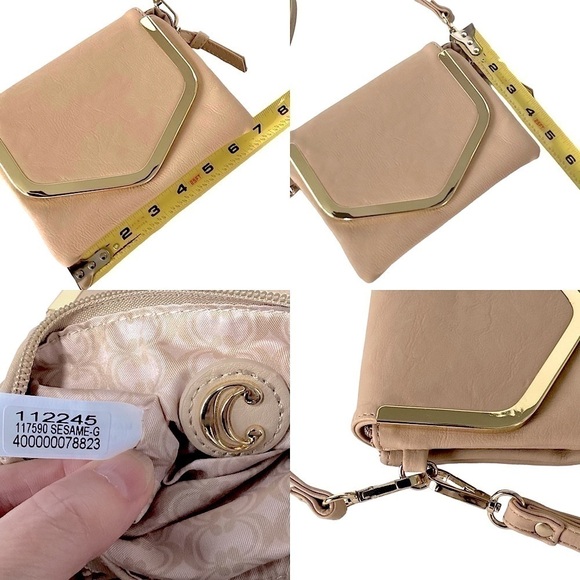Charming Charlie’s Bag Crossbody & Wristlet Straps Sand Color Gold Trim Hardware - Picture 12 of 12